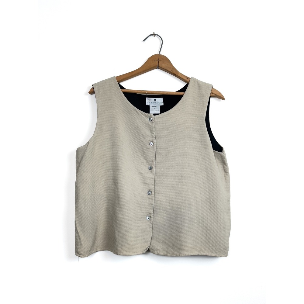 REVERSIBLE Saks Fifth Avenue Two-Tone Silk Vest – Size M